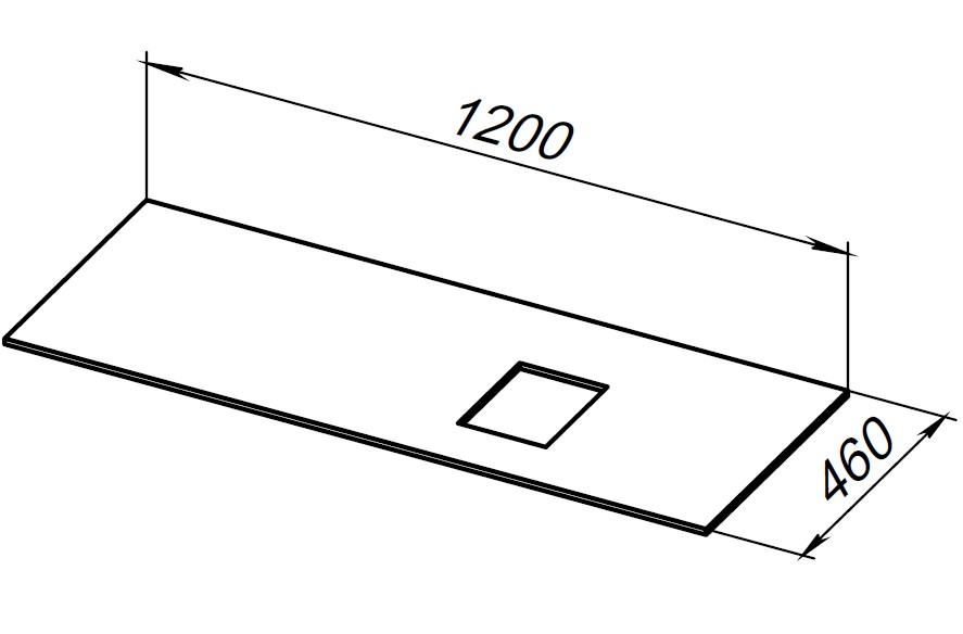 Столешница Allen Brau Infinity 120 см правая, graphite structure, 1.21014.GR-S