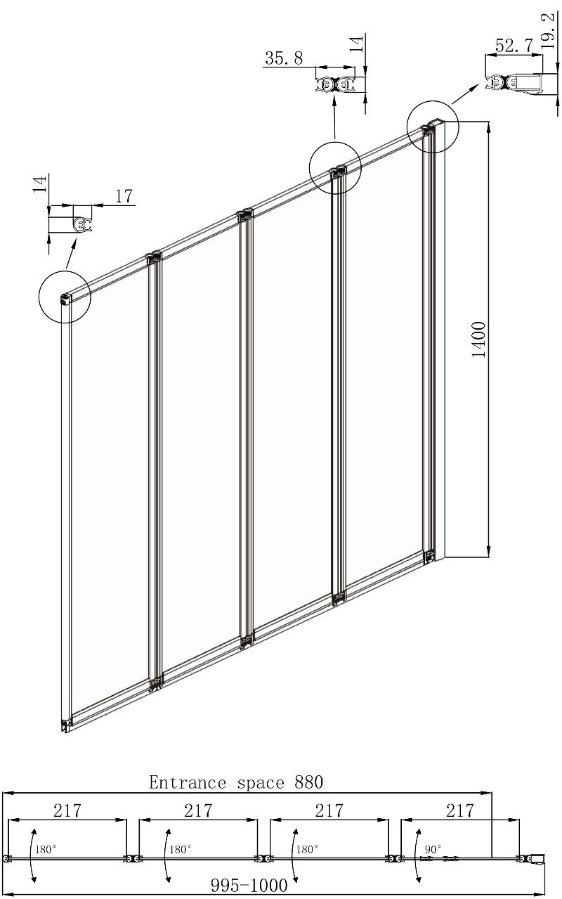 Шторка для ванны Ambassador Bath Screens 16041111R 100x140 хром, прозрачный, R