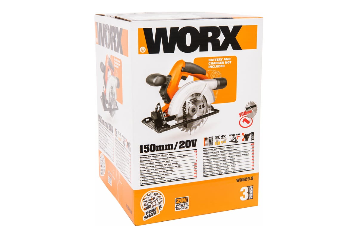 Дисковая аккумуляторная пила Worx WX529.9