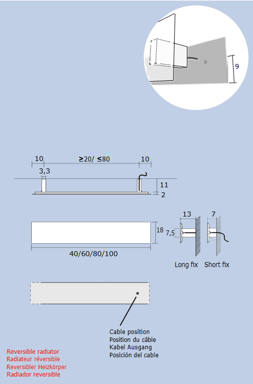 Полотенцесушитель электрический Antrax Tavoletta long fix 18x80 белый матовый, ECTVTL080018T/BCOR