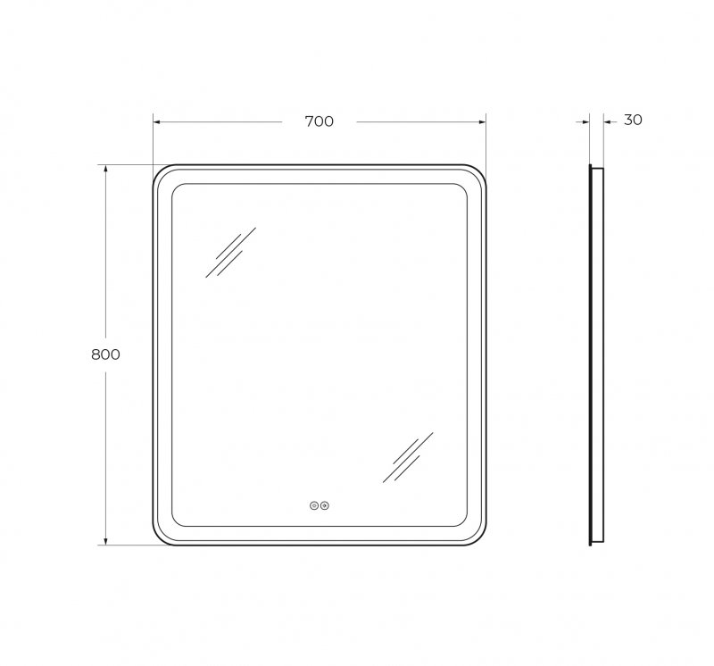 Зеркало Cezares Multicolore 70x80 см с подсветкой CZR-SPC-MC-700-800-RGB-TCH