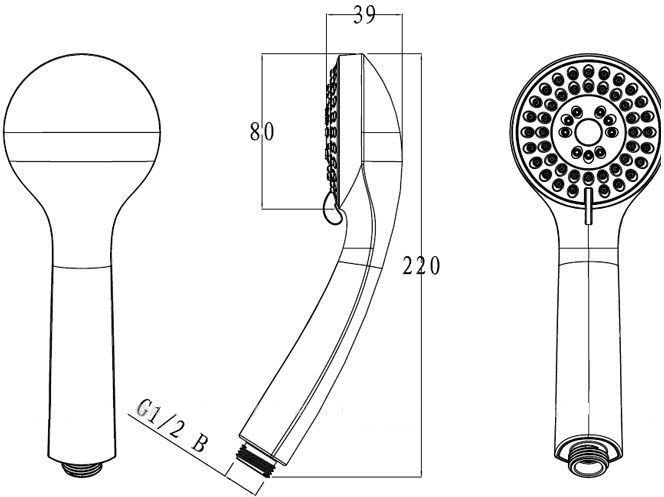 Душевая лейка Bravat Eco P70136CP-1-RUS хром