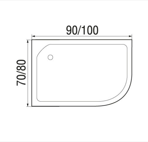 Поддон для душа Wemor 90/80/24 90x80 левый, 10000006055