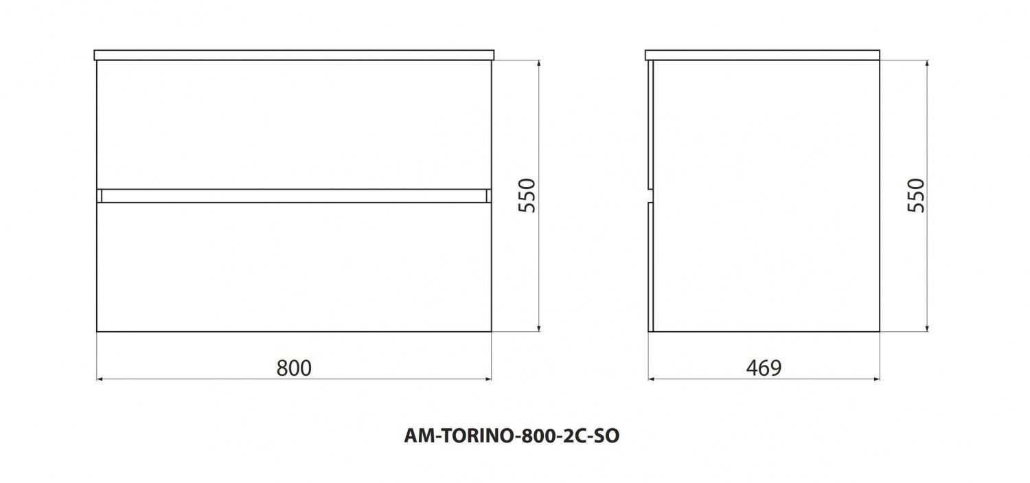 Тумба с раковиной Art&Max Torino 80 см