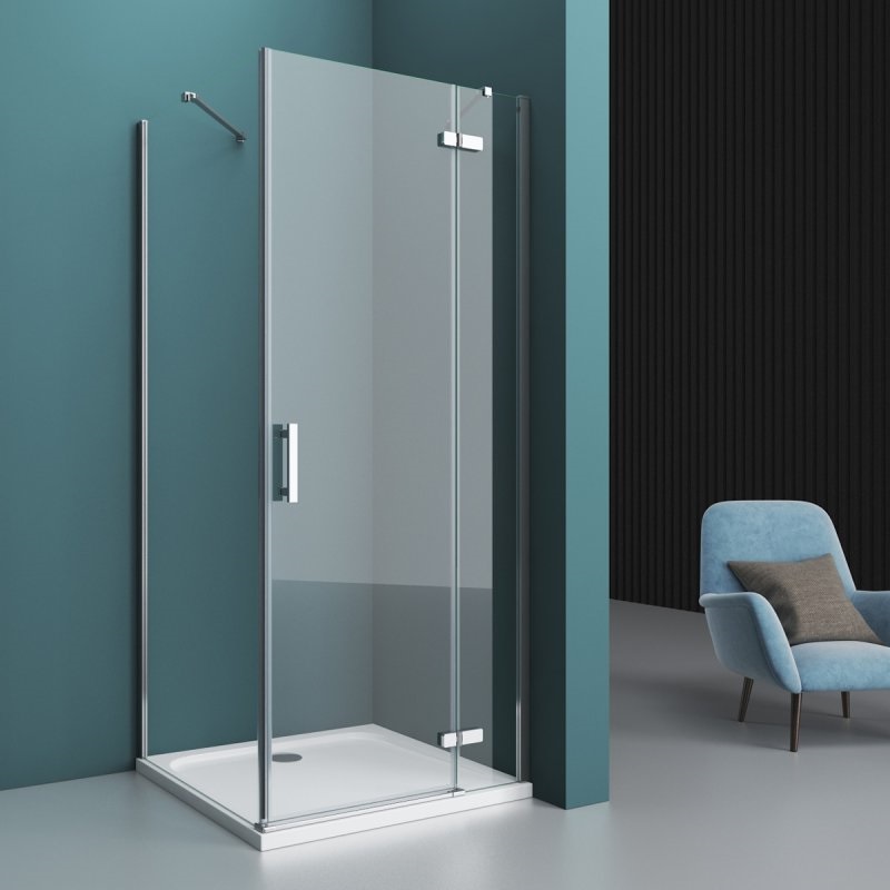 Душевой уголок BelBagno KRAFT-AH-12-80/100-C-Cr-R 80x100 прозрачный, хром, правый