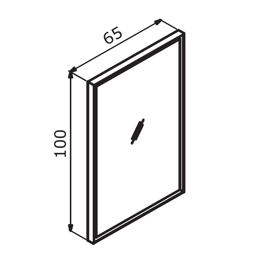 Зеркало Orka Cube 65x100 см с подсветкой, белый матовый 3000368