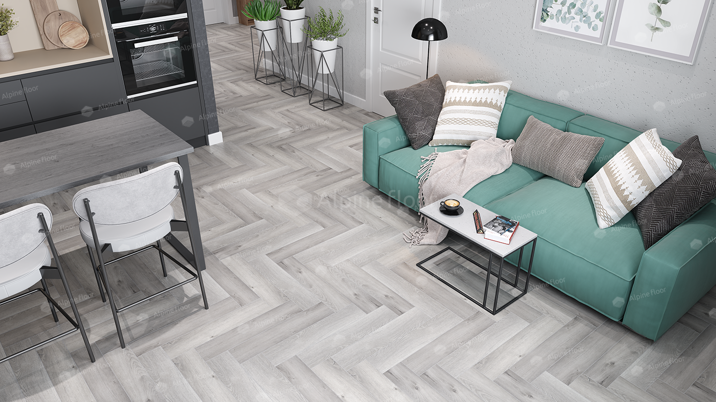 SPC ламинат Alpine Floor Parquet LVT Дуб Лейтена 590x118x2,5 мм, ECO 16-18