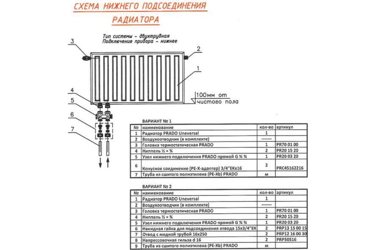 Стальной панельный радиатор Prado UNIVERSAL 22x300x3000 U223003000