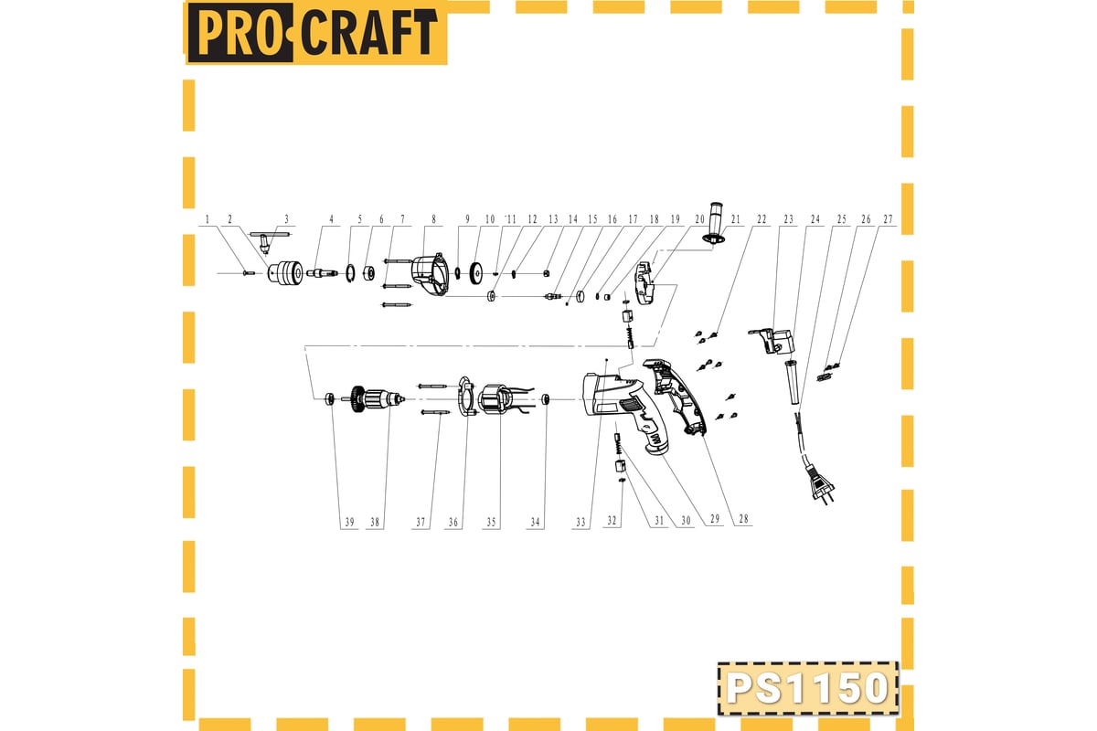 Дрель ударная PROCRAFT PS1150