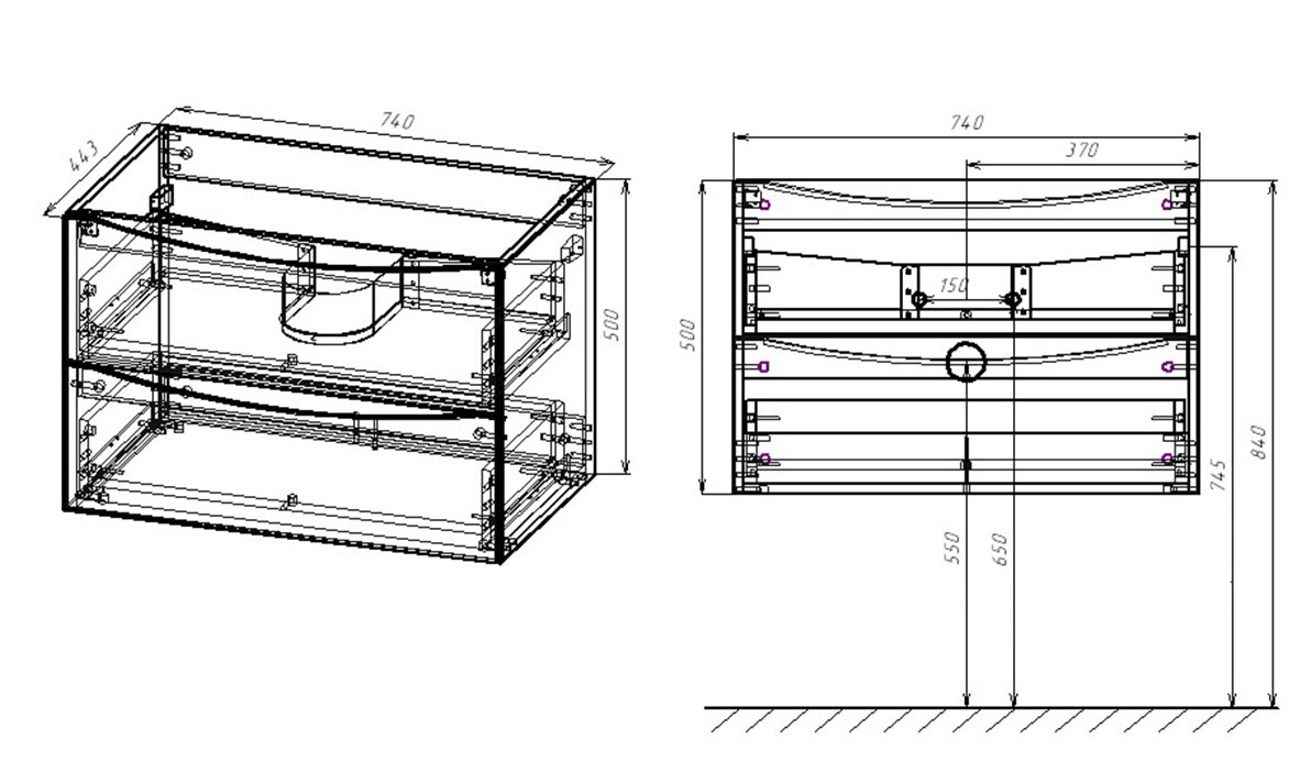 Мебель для ванной Vincea Mia 75 см (под раковину VCB-3M750) R.Wood