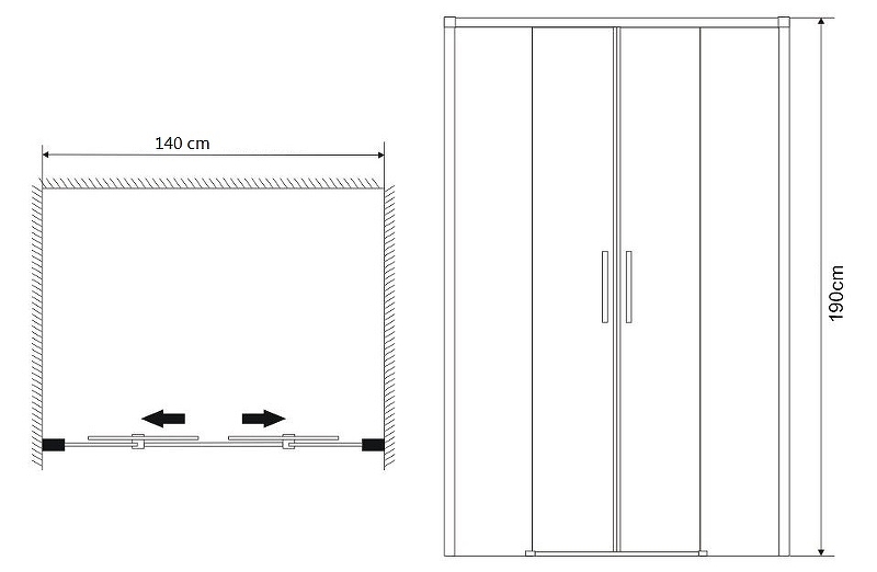 Душевая дверь Grossman Fly 140x190, прозрачное, хром GR-D140Fl