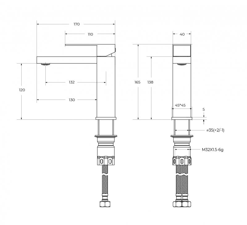 Смеситель для раковины Cezares SLIDER-LS-01-W0 хром