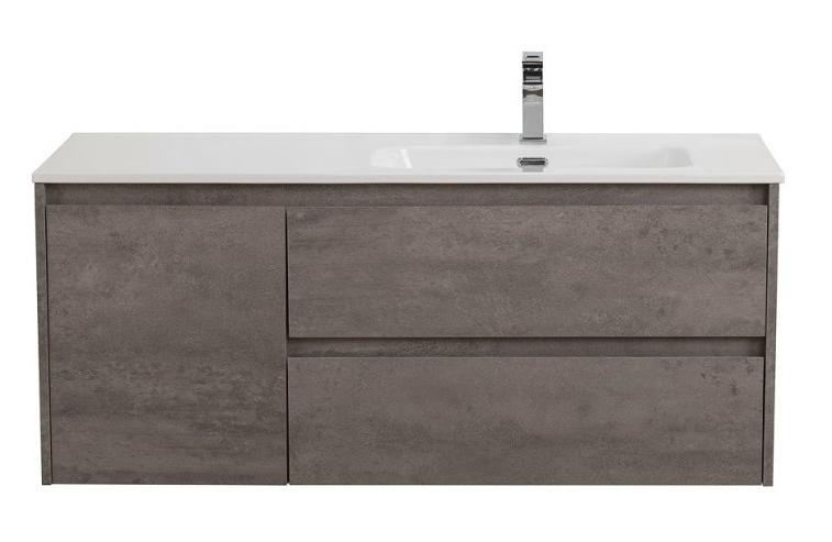 Тумба с раковиной BelBagno Kraft 120 см, 2 ящика, 1 дверца, правая Cemento Grigio