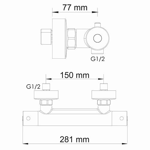 Смеситель для душа WasserKRAFT Berkel 4822 термостат