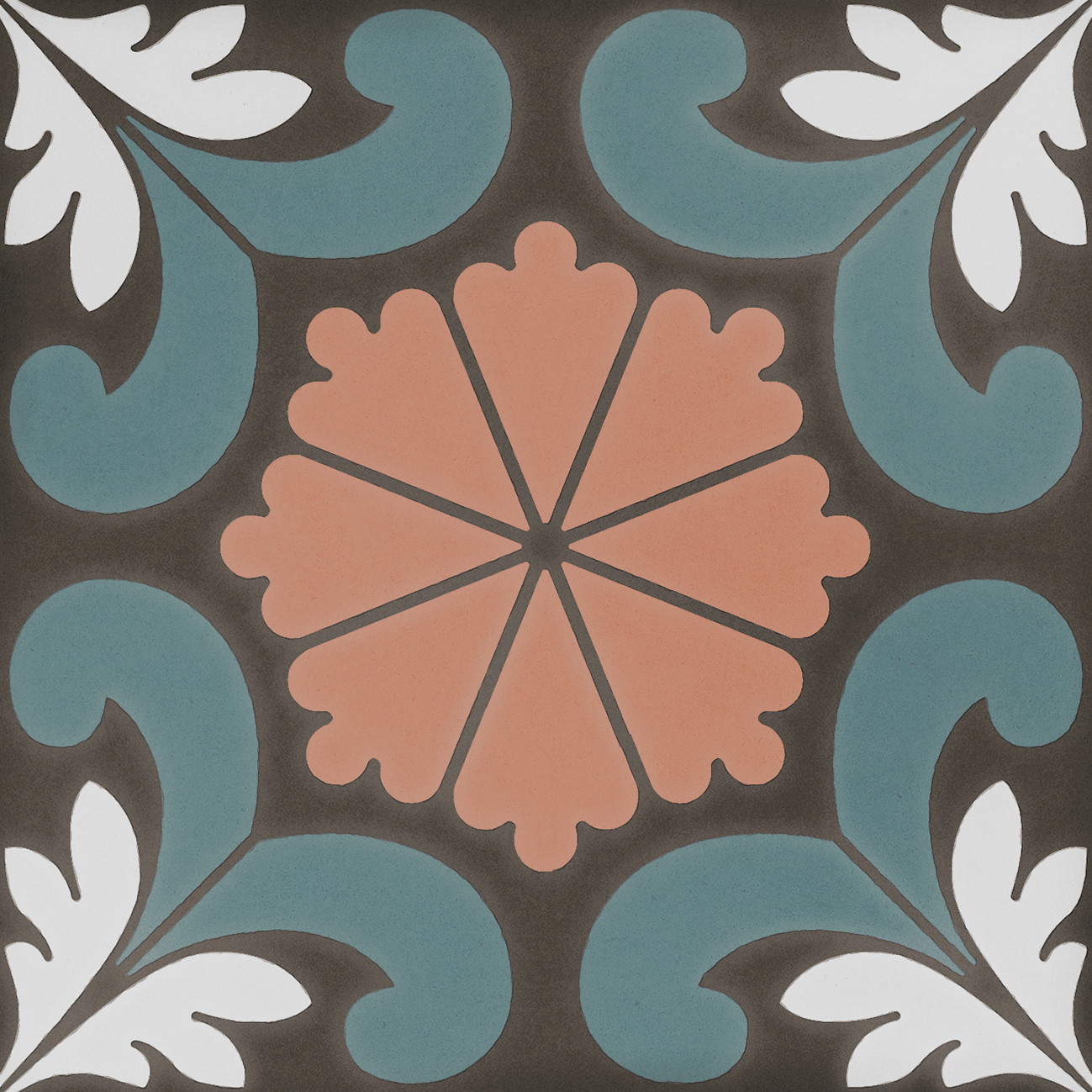 Керамогранит DNA Tiles Sync Flower Blue 15x15 см, 125634