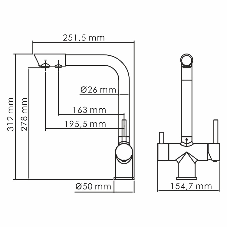 Смеситель для кухни WasserKRAFT A8357, под фильтр, белый матовый