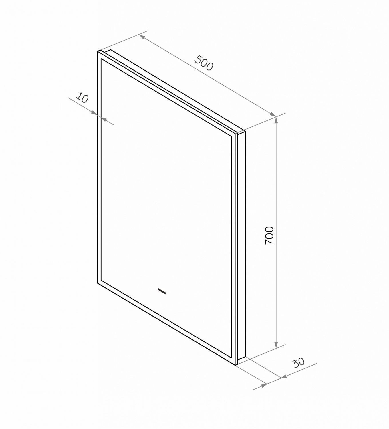 Зеркало Art&Max Sorrento 50x70 с подсветкой, AM-Sor-500-700-DS-F