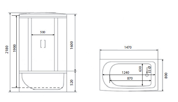 Душевая кабина Timo Eco TE-0750 80x148