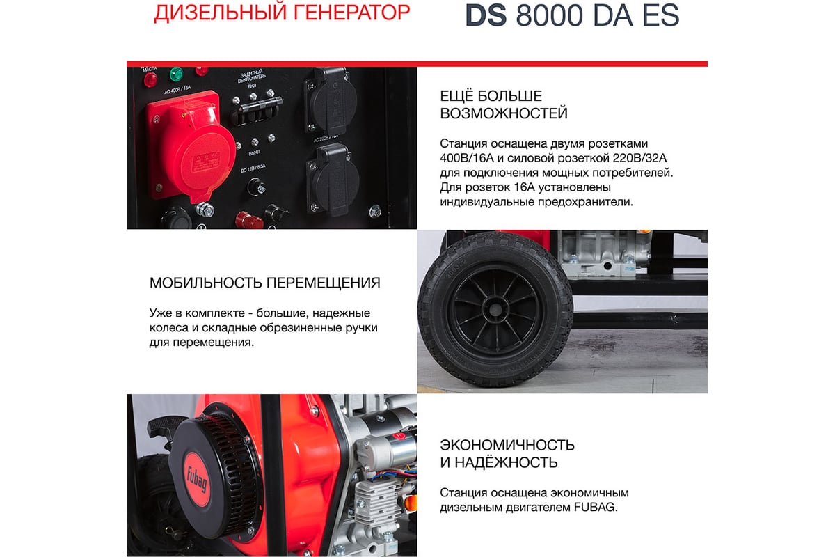 Электростанция дизельная Fubag ds8000daes 646236