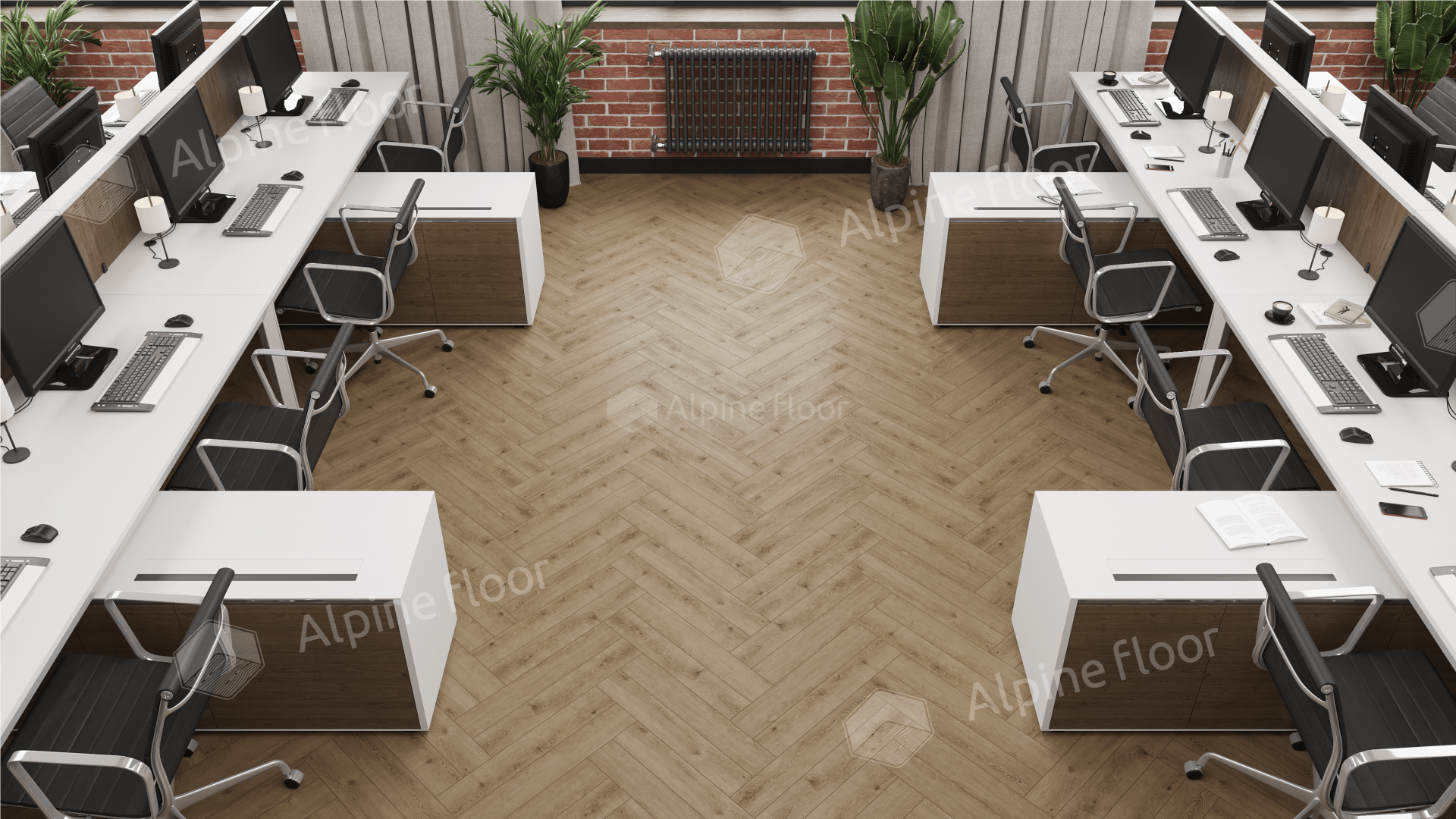 Ламинат Alpine Floor Herringbone Дуб Прованс 606x101x8 мм, LF102-7B