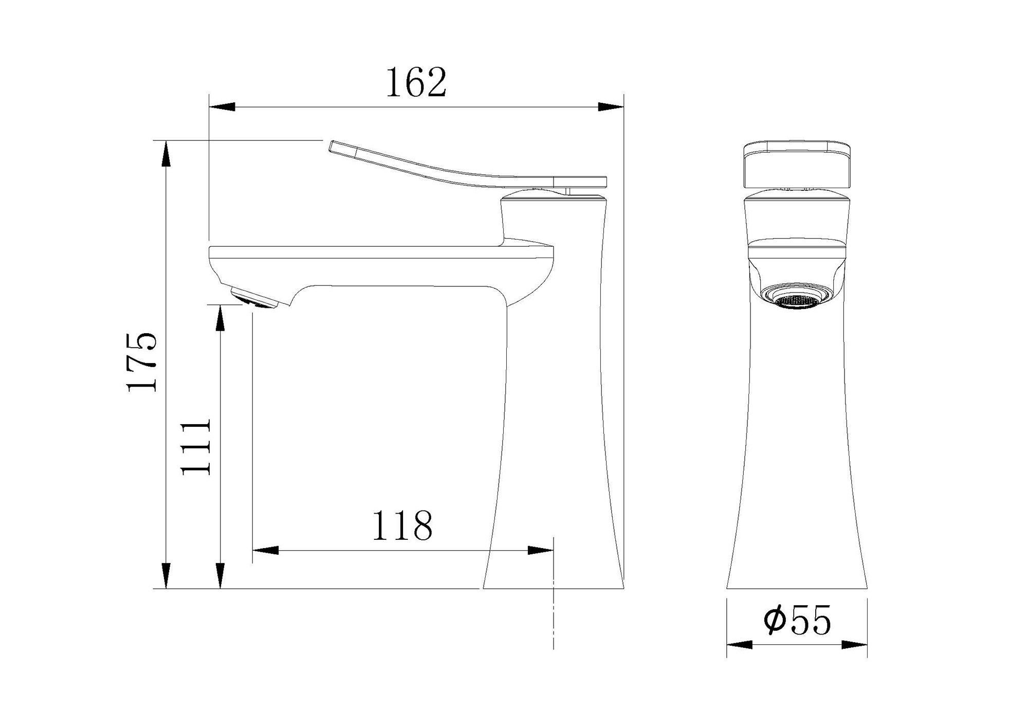 Смеситель для раковины Grossman Advans 510.K35.09.420 графит сатиновый