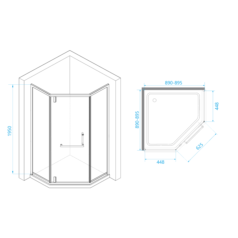 Душевой уголок RGW Hotel HO-084W 90x90 белый, прозрачное