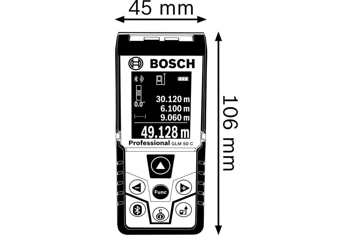 Лазерный дальномер-уклономер Bosch GLM 50 C 0601072C02