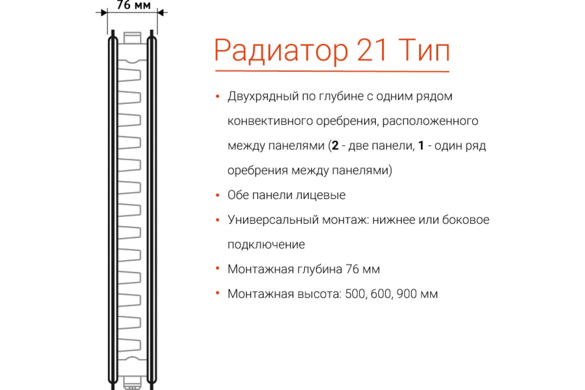 Радиатор Viessmann Universalheizkorper тип 21 500x1400 7572343