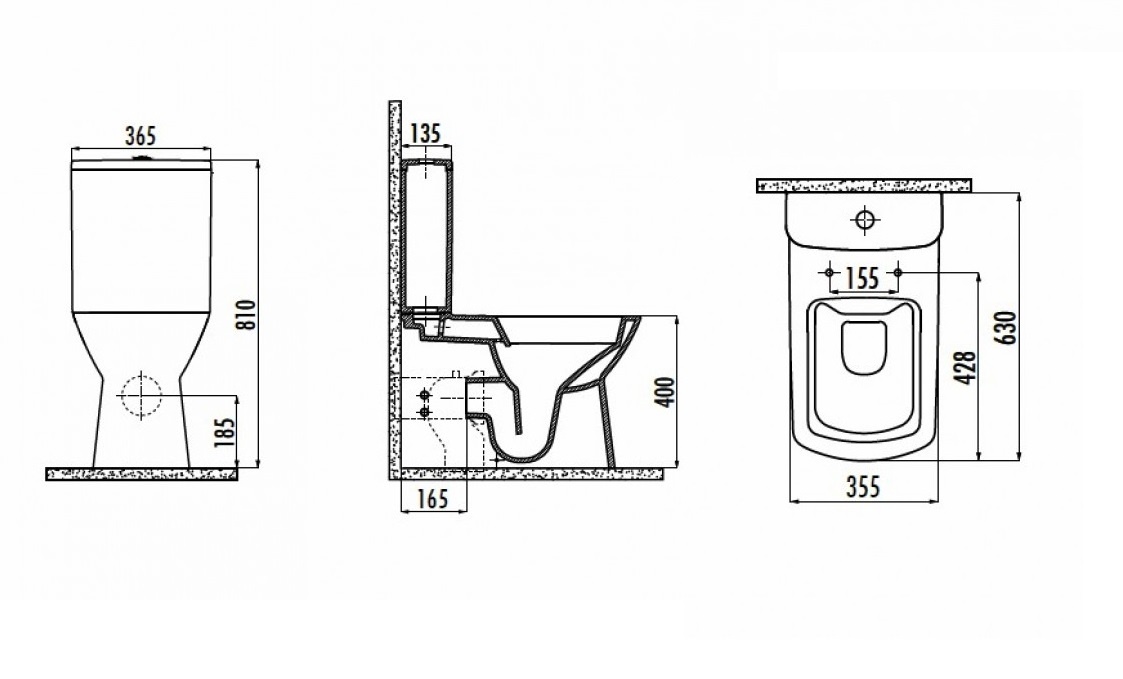 Чаша для унитаза Creavit Nova NV361-11CB00E-0000 безободковый, белый