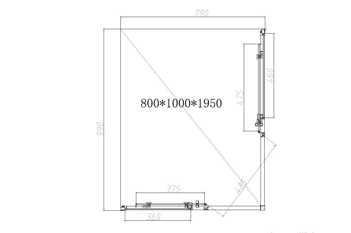 Душевой уголок Vincea Slim-N VSS-4SN8010CGB 100x80 черный, тонированное