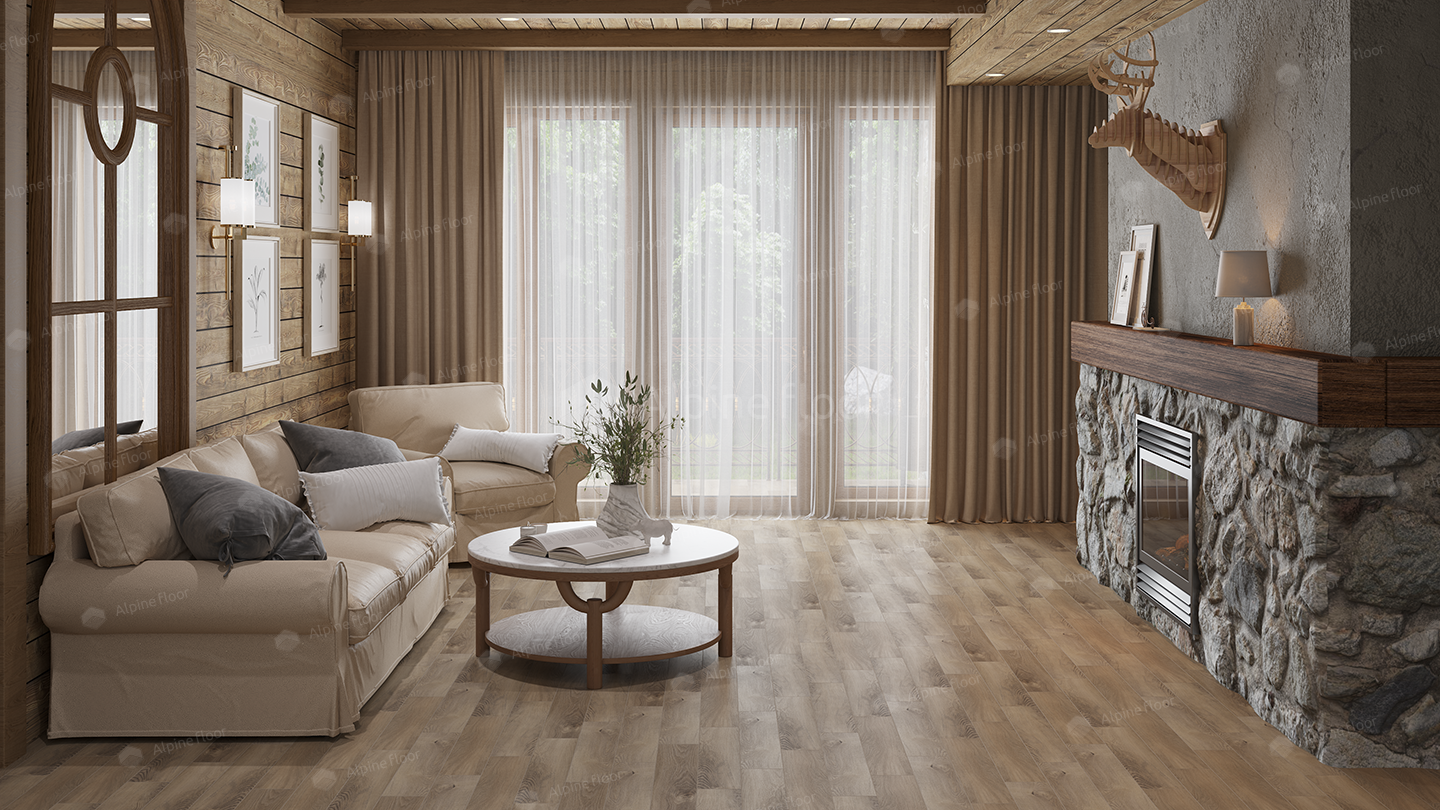 SPC ламинат Alpine Floor Parquet LVT Дуб Синистра 590x118x2,5 мм, ECO 16-17