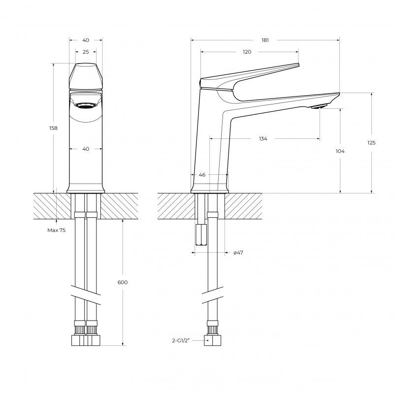 Смеситель для раковины Cezares LINER-LS-01-W0 хром