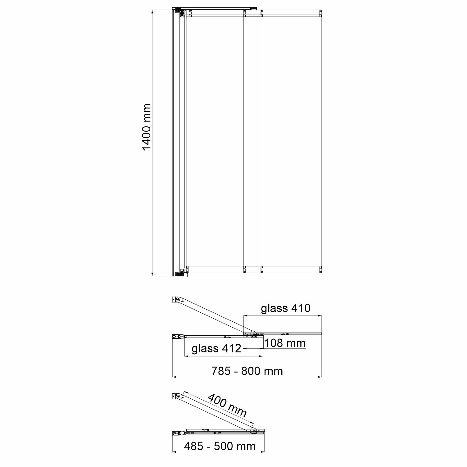 Шторка для ванны WasserKRAFT Main 41S02-80 80x140 см, с фиксатором