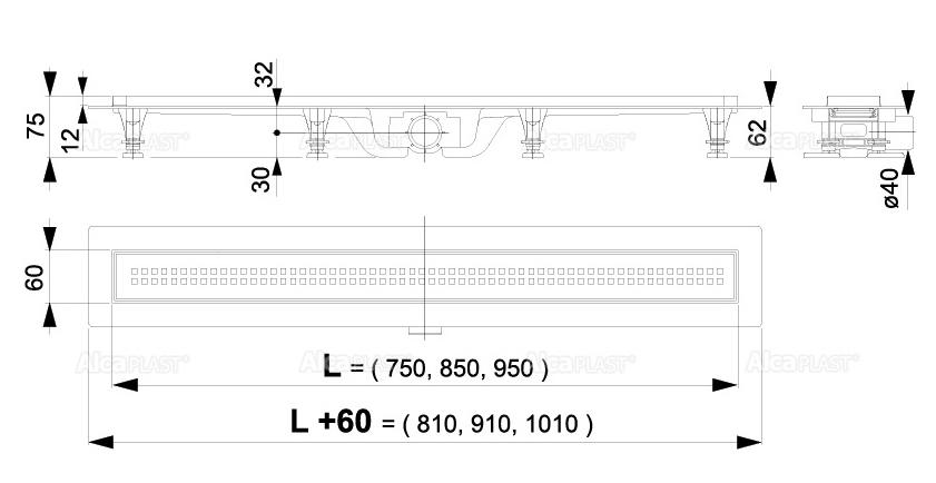 Душевой лоток Alcaplast Simple APZ9-550M 55 см, с решеткой, хром