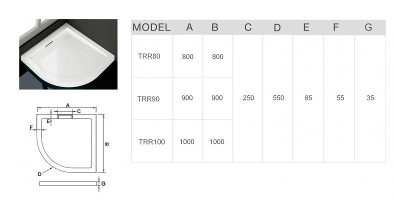 Поддон для душа WeltWasser TRR 100x100