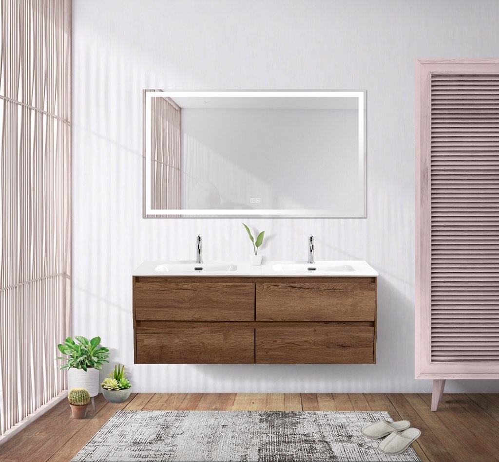 Тумба с раковиной BelBagno Kraft 140 см, 4 ящика Rovere Tabacco