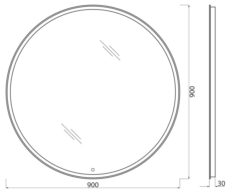 Зеркало BelBagno SPC-RNG-900-LED-TCH-WARM 90x90 см антипар