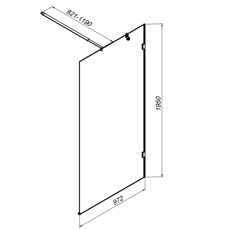 Душевая перегородка Am.Pm X-Joy W94WI-100-F1-MTE 100x195 матовый хром, прозрачное