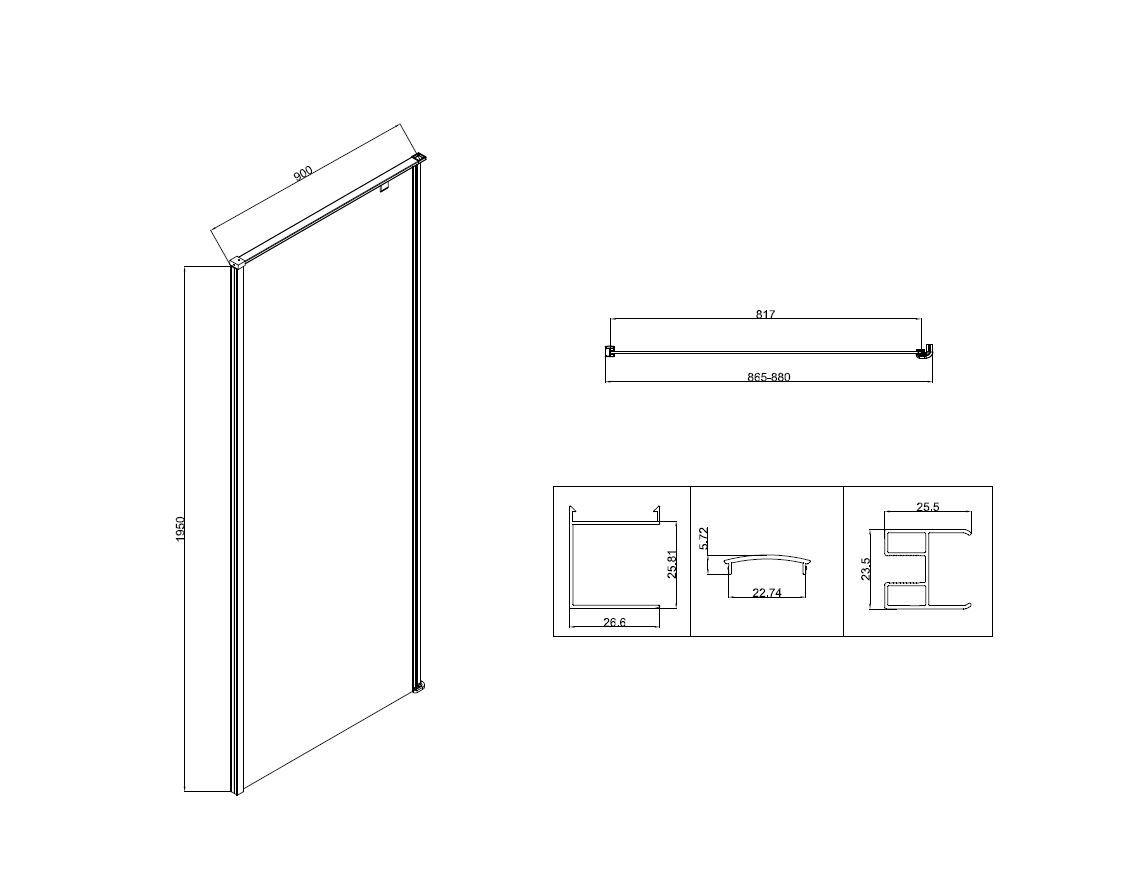 Душевой уголок Vincea Slim-N VSR-5SN9090CLGM 90x90 вороненая сталь, прозрачный