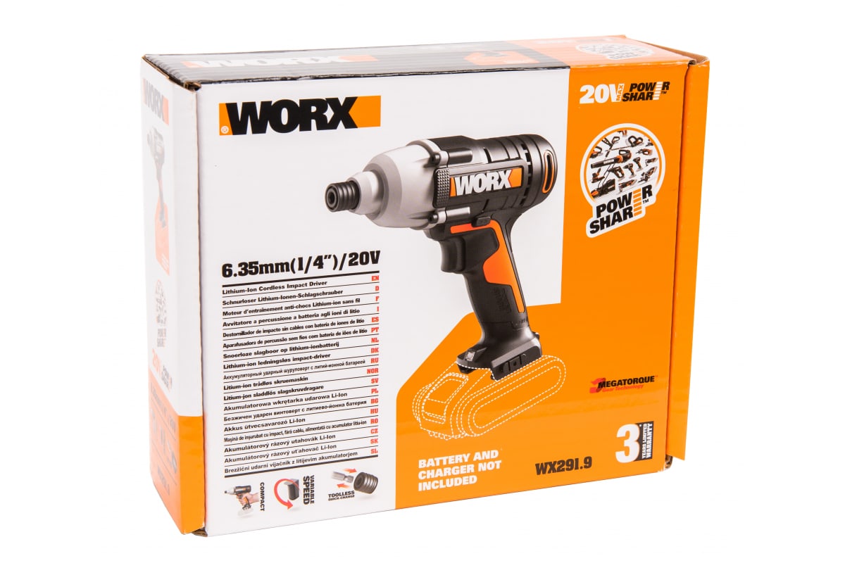 Ударный аккумуляторный винтоверт Worx WX291.9