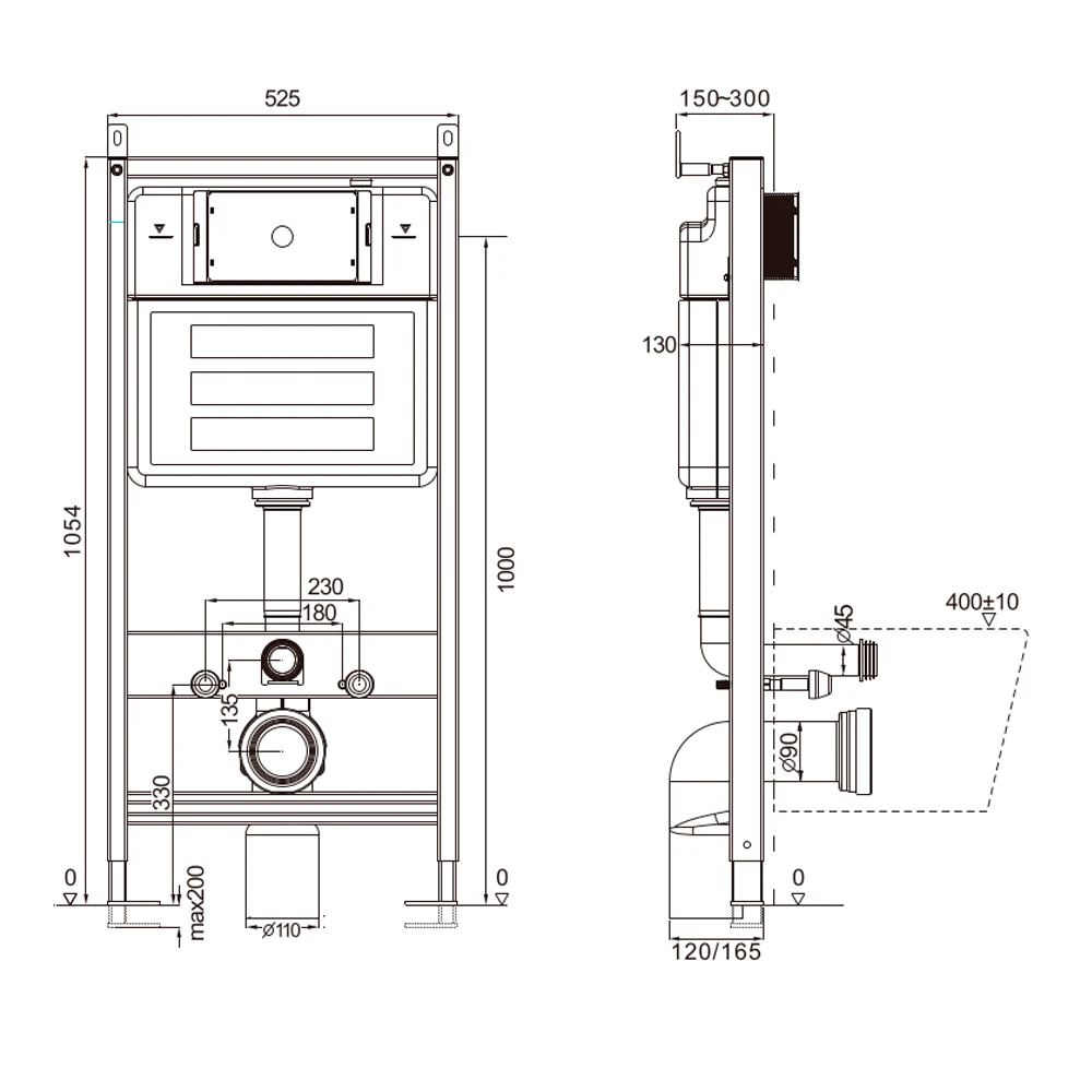 Инсталляция для унитаза AQUAme AQM4002