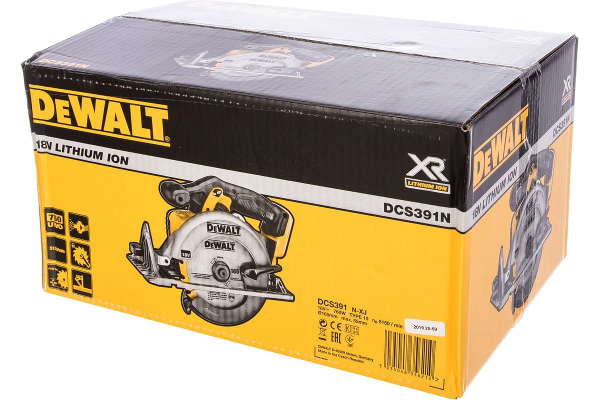 Дисковая пила DeWalt 18В XR DCS391N