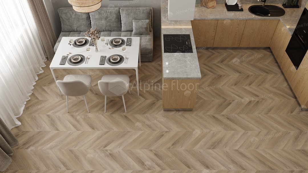 Виниловый ламинат Alpine Floor Chevron Alpine LVT Дуб Синистра 555x127x2.5 мм, ECO 20-6B