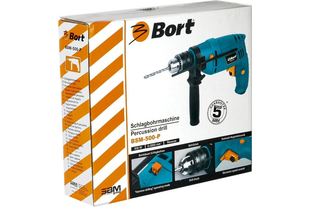 Ударная дрель Bort BSM-500-P 93729080