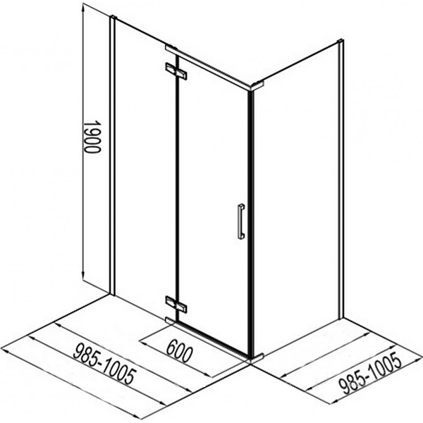 Душевой уголок Aquanet Logic AE32-S-100x100U-CT 100x100, прозрачный