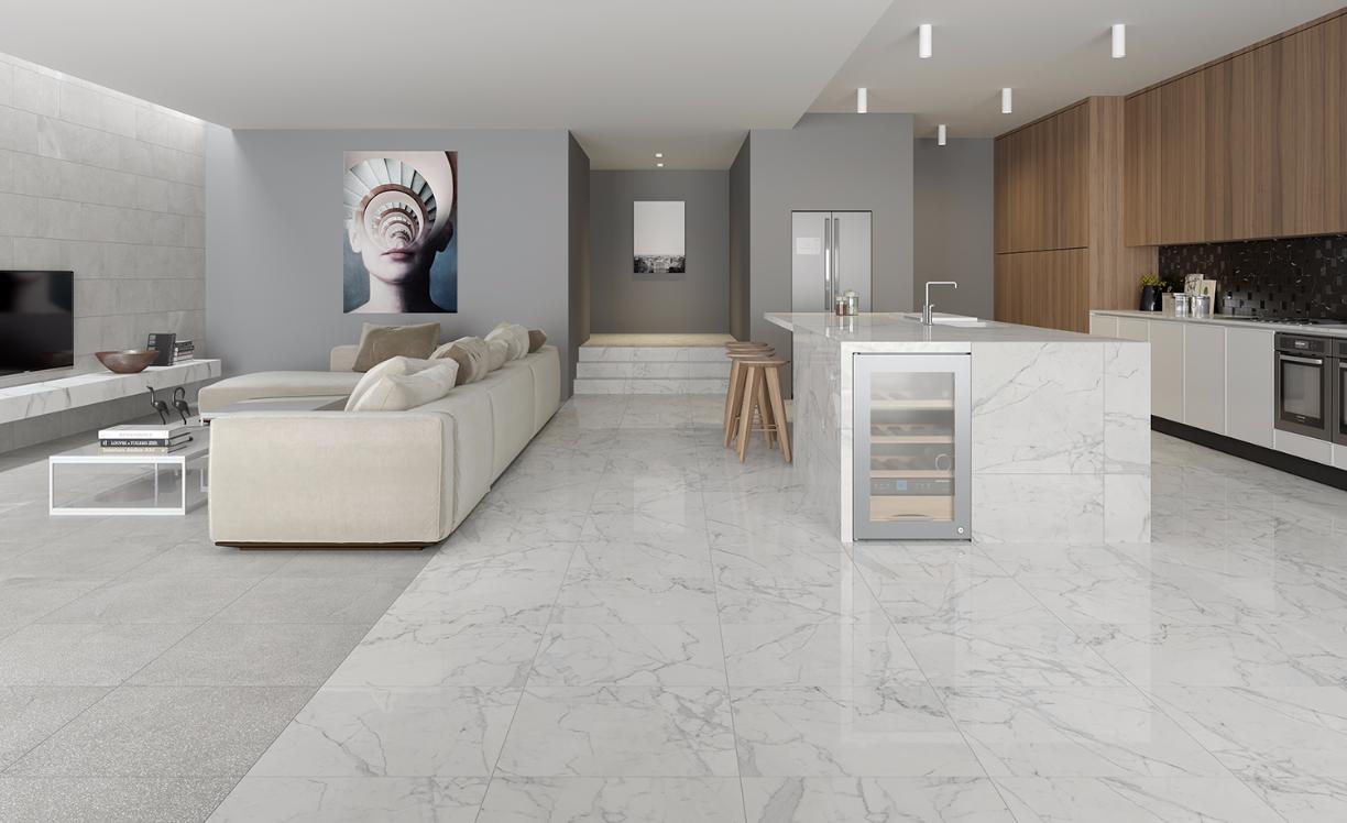 Керамогранит Kerranova Marble Trend Carrara 60x60 см, K-1000/LR/600x600x10