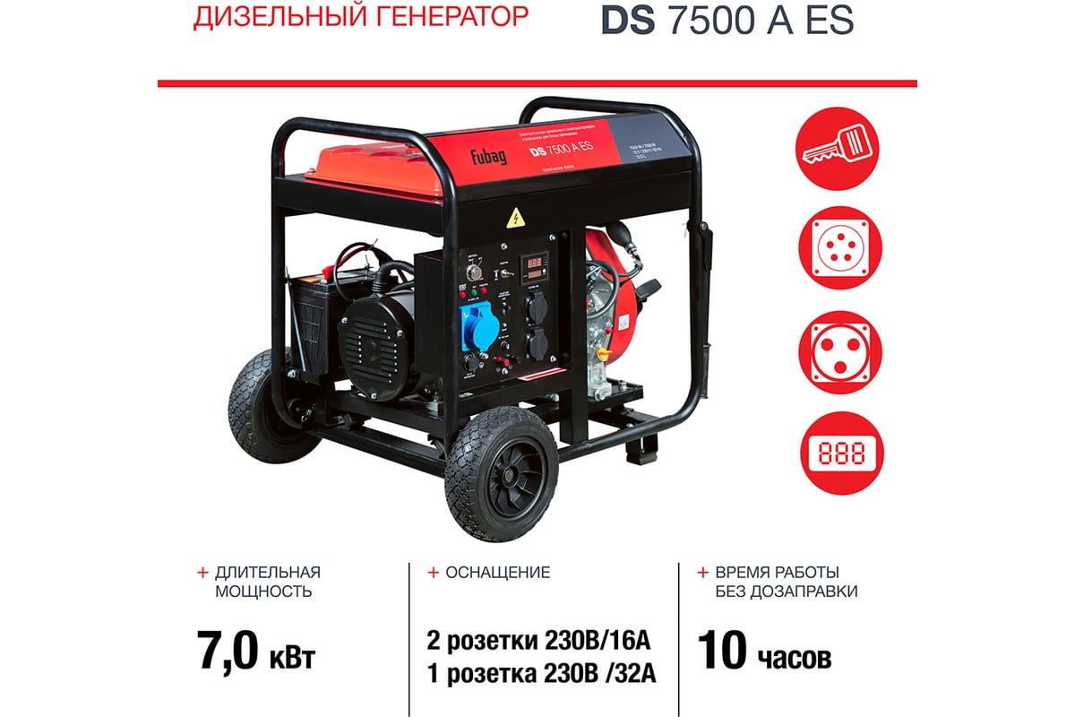 Электростанция дизельная Fubag ds7500aes 646234