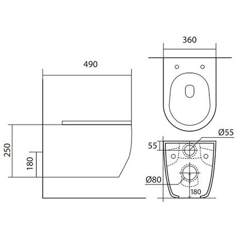 Подвесной унитаз SET Aquatek Европа cmp017 4в1 с микролифтом, кнопка черный матовый