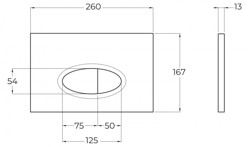 Кнопка смыва BelBagno BB051CR для BB020, BB025, BB026, хром