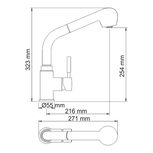 Смеситель для кухни WasserKRAFT A8237, светлая бронза